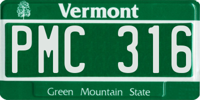 VT license plate PMC316