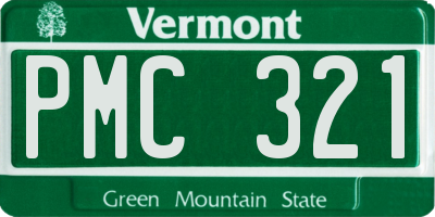 VT license plate PMC321