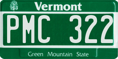 VT license plate PMC322