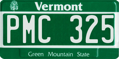 VT license plate PMC325