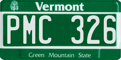 VT license plate PMC326
