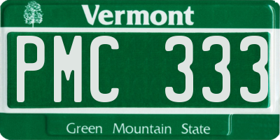 VT license plate PMC333