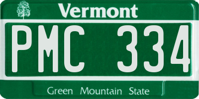 VT license plate PMC334