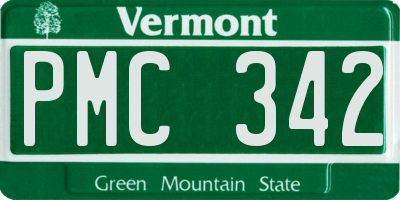 VT license plate PMC342