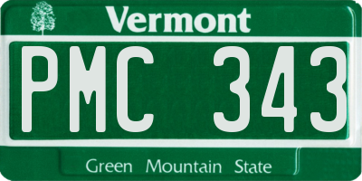 VT license plate PMC343