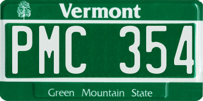 VT license plate PMC354