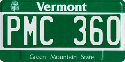 VT license plate PMC360