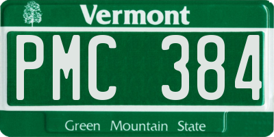 VT license plate PMC384