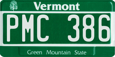 VT license plate PMC386