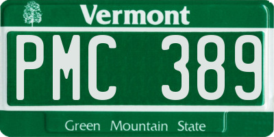 VT license plate PMC389