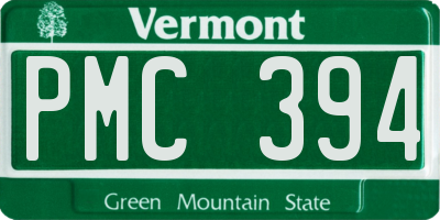 VT license plate PMC394