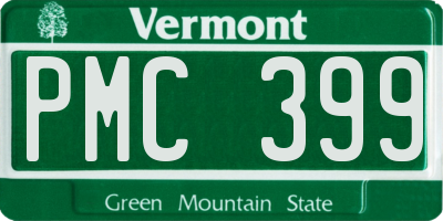 VT license plate PMC399