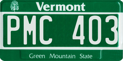 VT license plate PMC403