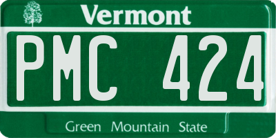 VT license plate PMC424