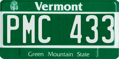 VT license plate PMC433