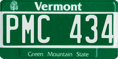 VT license plate PMC434