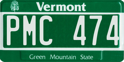 VT license plate PMC474