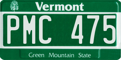 VT license plate PMC475