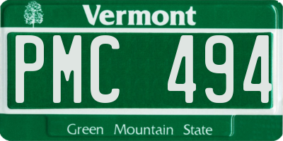 VT license plate PMC494