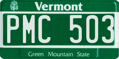 VT license plate PMC503