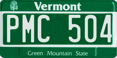 VT license plate PMC504