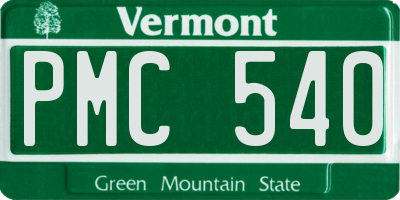 VT license plate PMC540