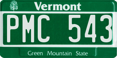 VT license plate PMC543