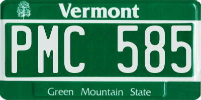 VT license plate PMC585