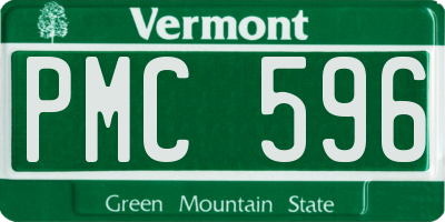 VT license plate PMC596