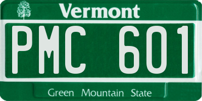 VT license plate PMC601
