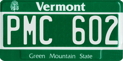 VT license plate PMC602
