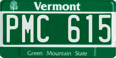 VT license plate PMC615