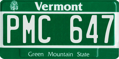 VT license plate PMC647