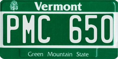VT license plate PMC650