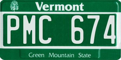 VT license plate PMC674