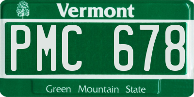 VT license plate PMC678