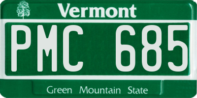 VT license plate PMC685