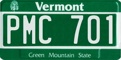 VT license plate PMC701