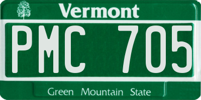 VT license plate PMC705