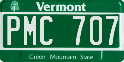 VT license plate PMC707