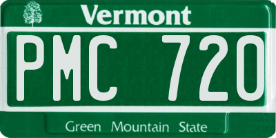 VT license plate PMC720