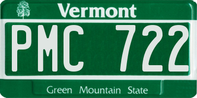 VT license plate PMC722