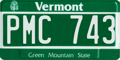 VT license plate PMC743