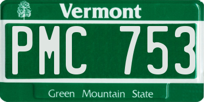 VT license plate PMC753