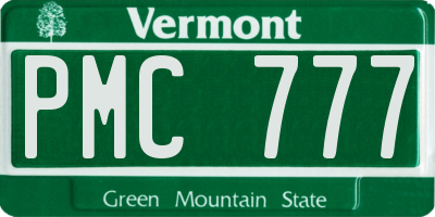 VT license plate PMC777