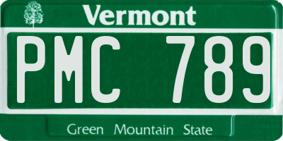 VT license plate PMC789