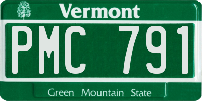 VT license plate PMC791