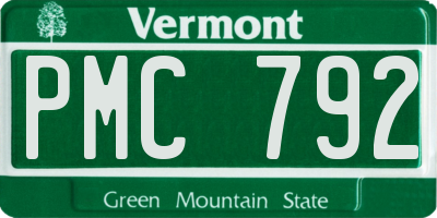 VT license plate PMC792