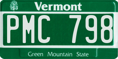 VT license plate PMC798