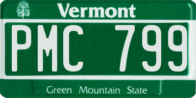 VT license plate PMC799